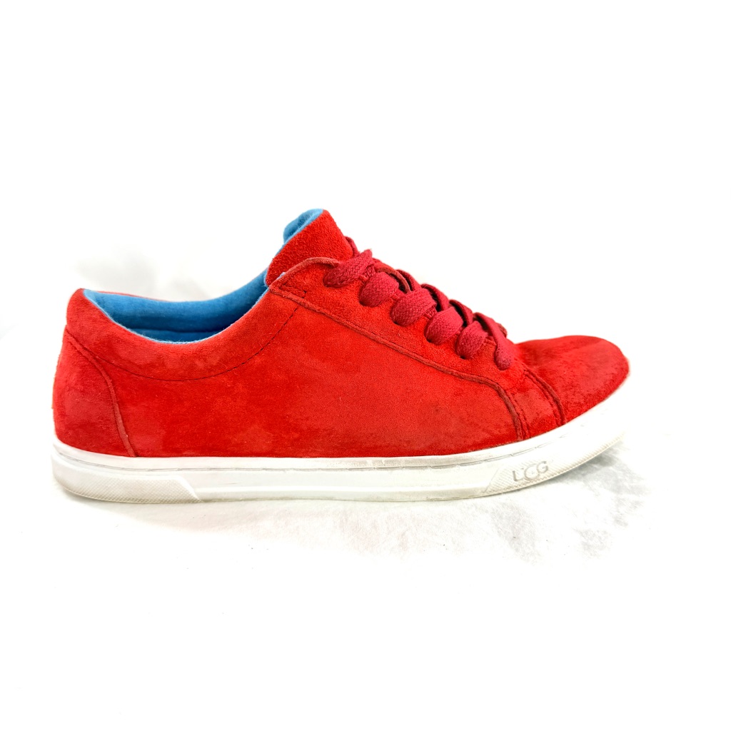 Ugg Karine Women Size 6.5 Tango Red Suede Sneaker 1015044
